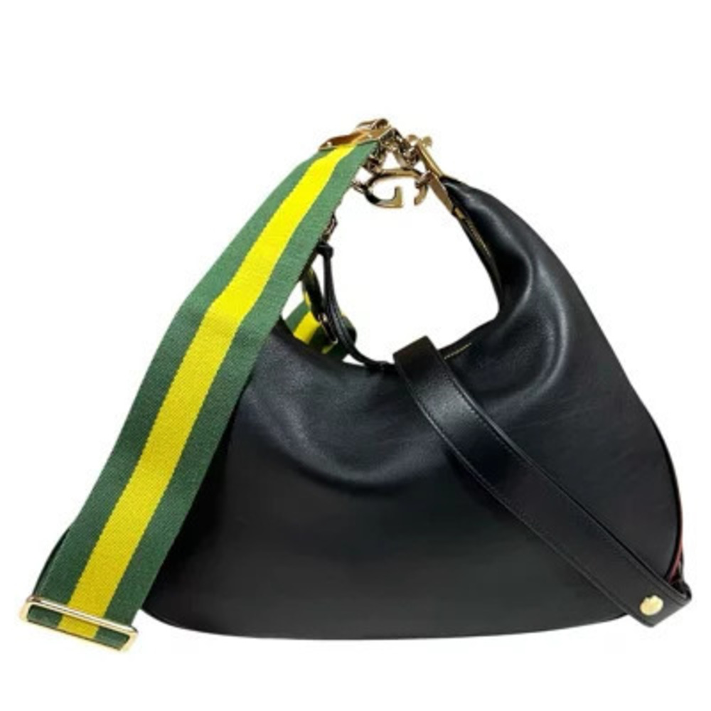 Gucci Attache Shoulder Bag Leather Black